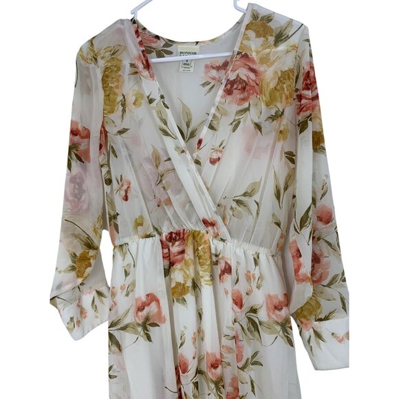 En Focus Studio Floral Chiffon Summer Floral Dress Size 4 Long Sleeve RAA10437 - Picture 5 of 9